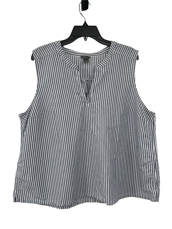 Eddie Bauer Tops - Eddie Bauer Striped Sleeveless Top Womens 2XL Blue White Used